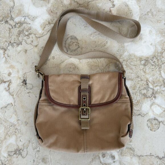 Fossil Canvas & Leather Mini Safari Bag - Picture 10 of 11